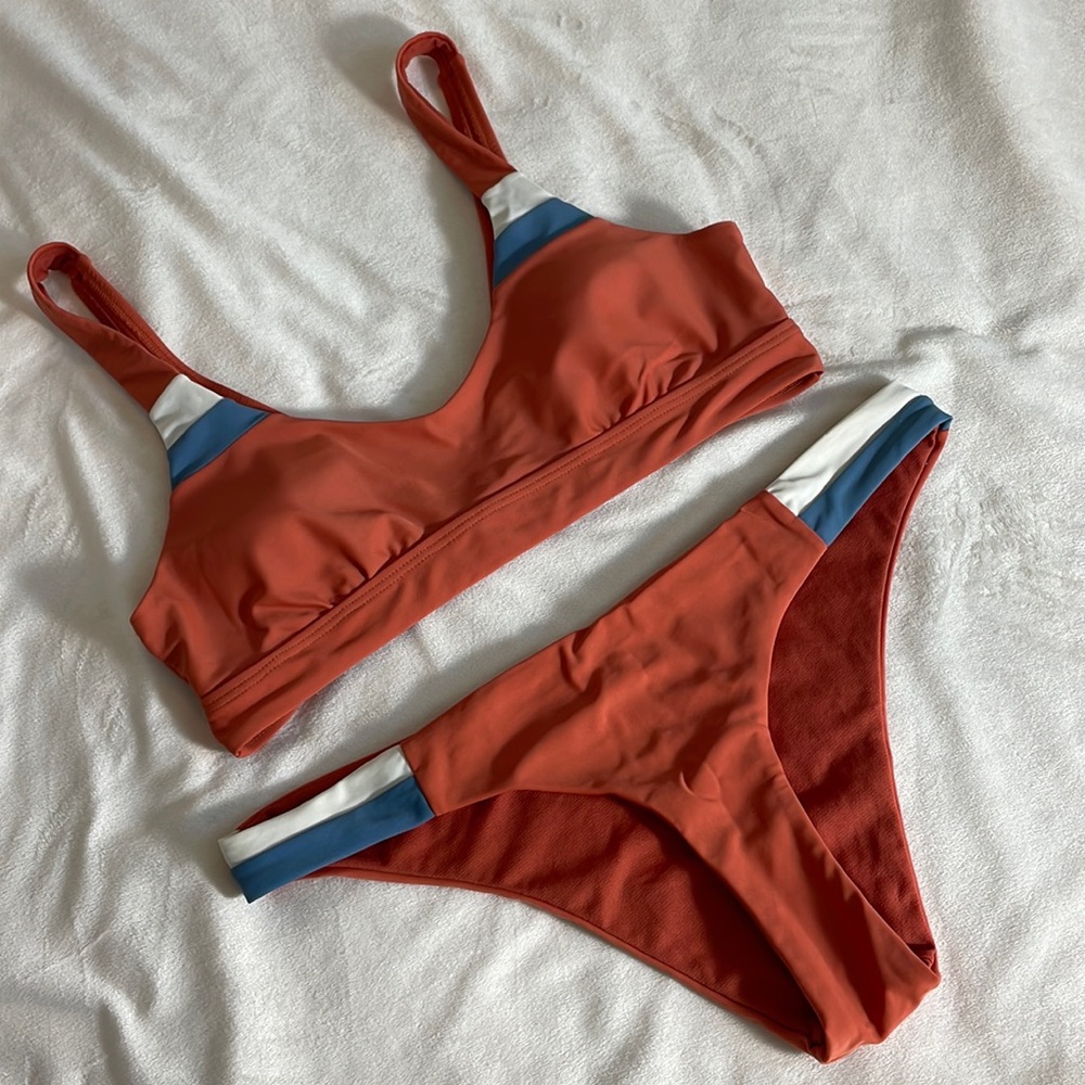 Radar Burnt Orange Sporty Cheeky Bikini Set - Picture 2 of 11